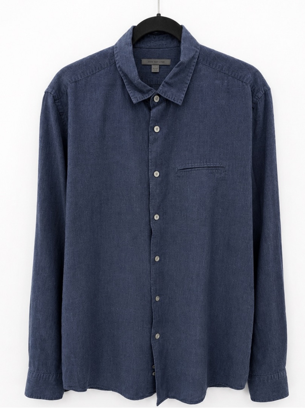 John Varvatos Blue Button Front Shirt Men’s Size Large Lightweight Casual